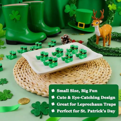 24 Mini Leprechaun Shoe Figurines – 12 Pairs of Resin St. Patrick's Day Boots for Crafts and Decor