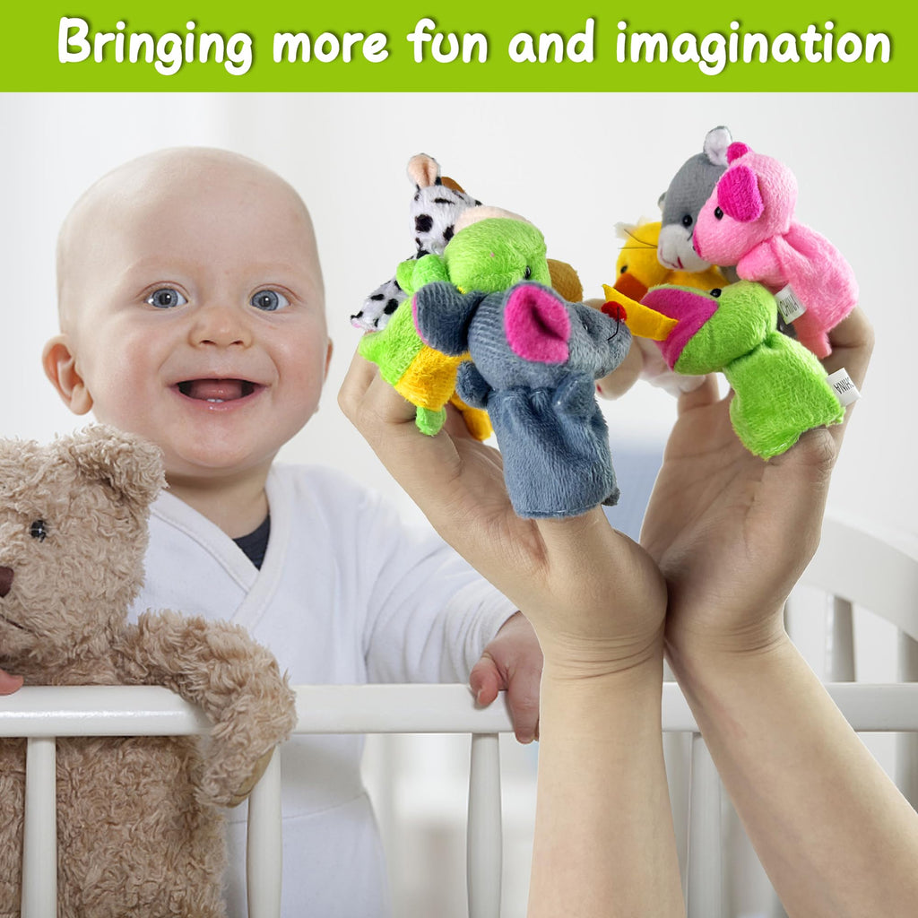 24 Mini Stuffed Animal Finger Puppets – Soft Plush Storytelling Props for Kids, Classroom, & Party Favors