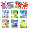 24 Number Blocks Make-a-Face Stickers – 8 Designs, Waterproof Vinyl, DIY Fun for Kids