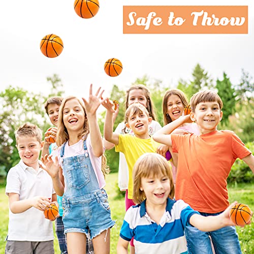 24 Pack 2.5 Inch Basketball Stress Balls – Mini Foam Squeeze Sports Balls for Party Favors, School Rewards, and Stress Relief