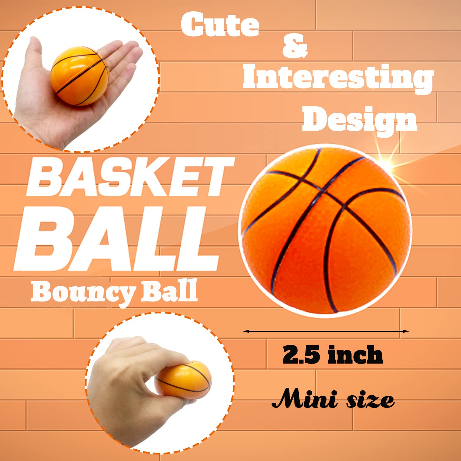 24 Pack 2.5 Inch Basketball Stress Balls – Mini Foam Squeeze Sports Balls for Party Favors, School Rewards, and Stress Relief