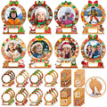 24-Pack Christmas Gingerbread Man Picture Frame Craft Kits for Kids - DIY Photo Ornaments with 500+ Stickers