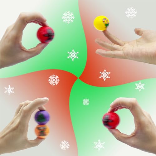 24-Pack Christmas Mini Fidget Spinner Balls – Bulk Stocking Stuffers, Party Favors & Treasure Box Toys