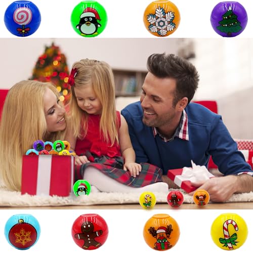 24-Pack Christmas Mini Fidget Spinner Balls – Bulk Stocking Stuffers, Party Favors & Treasure Box Toys