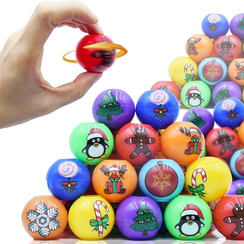 24-Pack Christmas Mini Fidget Spinner Balls – Bulk Stocking Stuffers, Party Favors & Treasure Box Toys