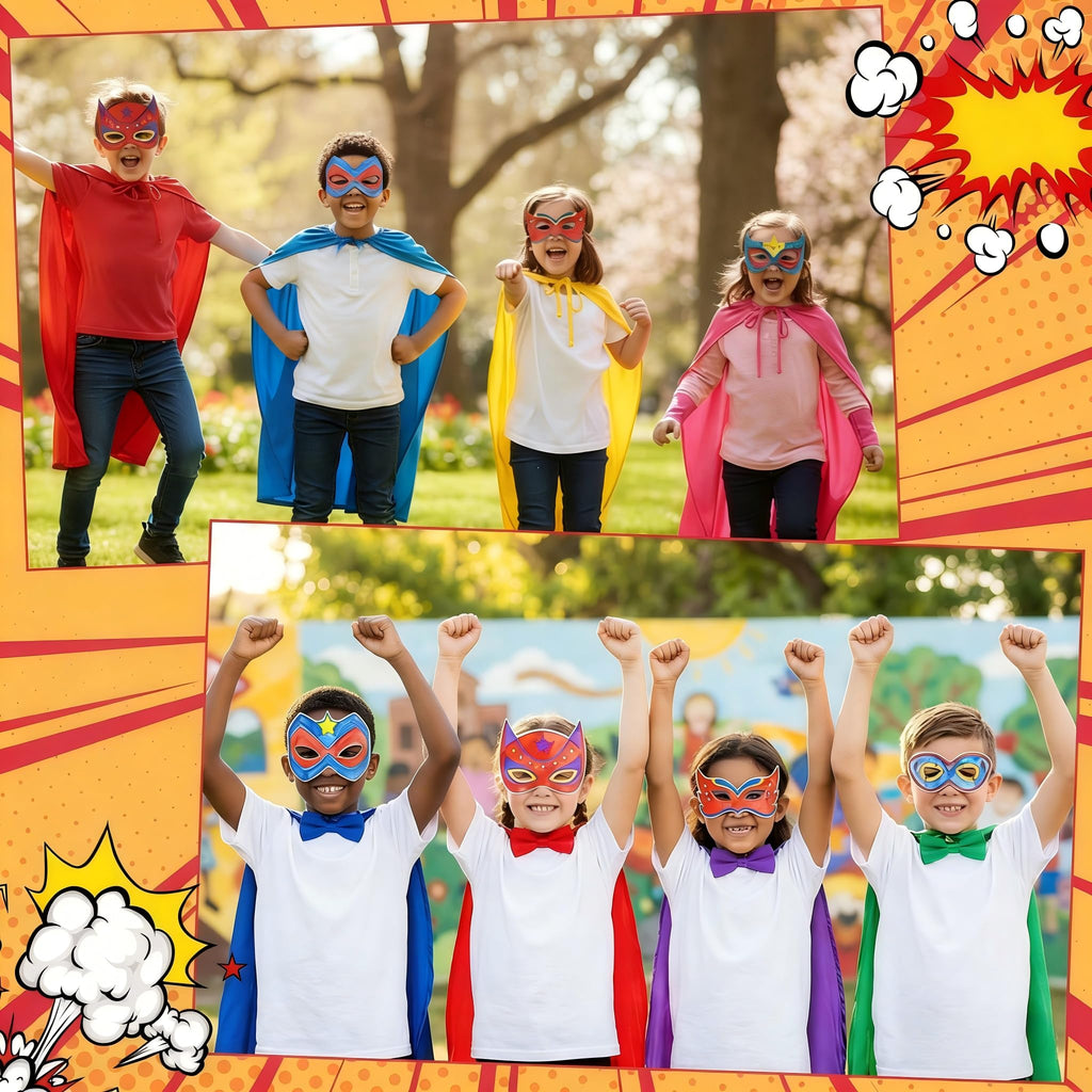 24 Pack Color Your Own Hero Masks - DIY Blank Paper Mask Craft Kit for Party Favors