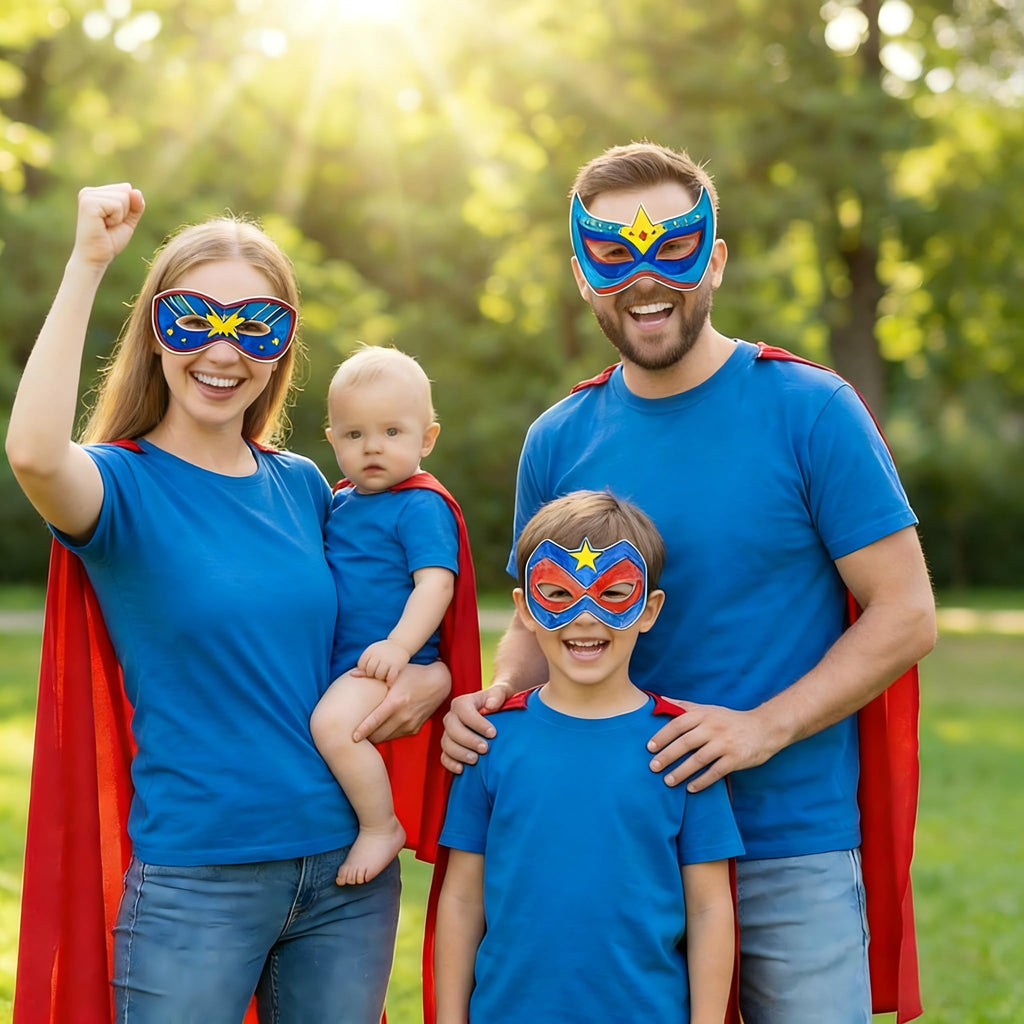 24 Pack Color Your Own Hero Masks - DIY Blank Paper Mask Craft Kit for Party Favors
