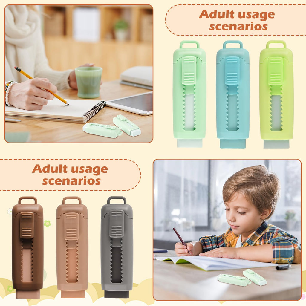 24 Pack Cute Retractable Erasers - Kawaii Cartoon Eraser Pencils for Kids, School Supplies, Party Favors (Style 2)