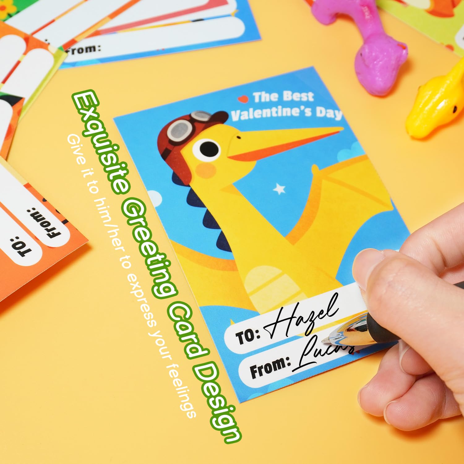 24-Pack Dinosaur Slingshot Valentine's Day Cards and Toys for Kids Classroom Favors