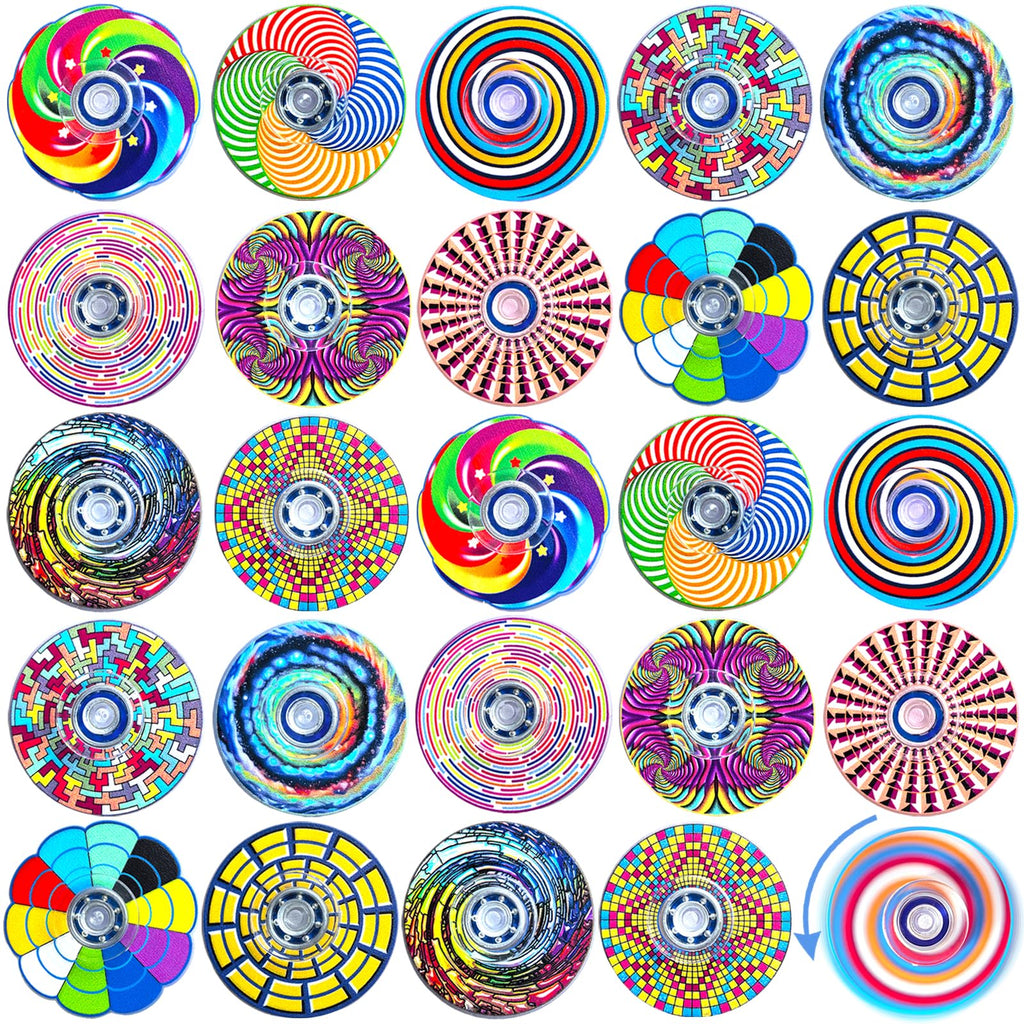 24 Pack Fidget Spinners Bulk - Spiral Stress Relief Toys for Kids & Adults - Party Favors Classroom Prizes