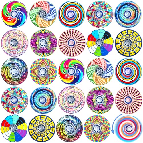 24 Pack Fidget Spinners Bulk - Spiral Stress Relief Toys for Kids & Adults - Party Favors Classroom Prizes