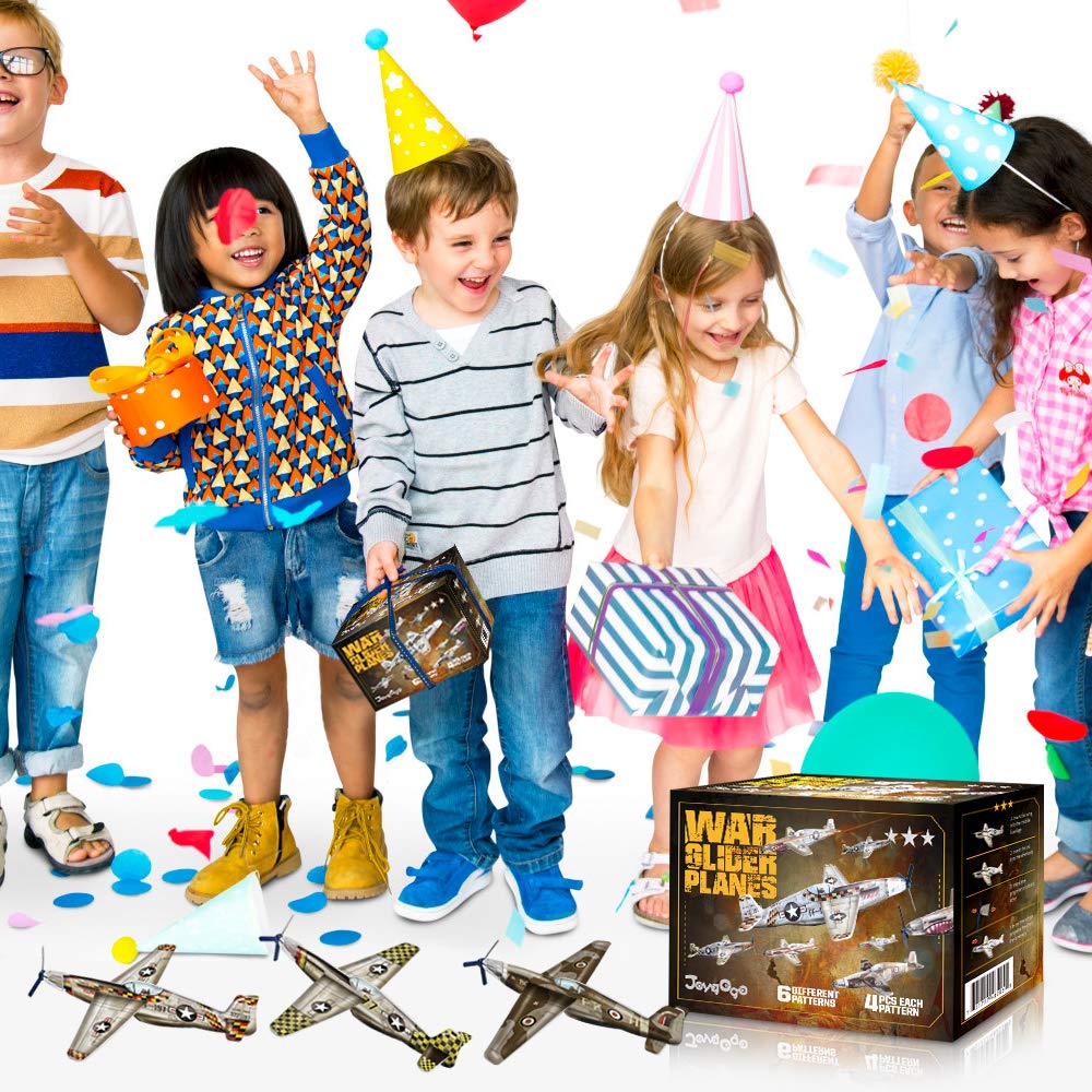 24-Pack Foam Glider Planes – 6 Designs, Easy Assembly, Party Favors for Kids