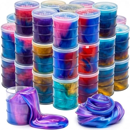 24 Pack Galaxy Star Slime – Non-Sticky, Soft Sludge Toys for Kids Party Favors, Stress Relief, and Easter Basket Stuffers
