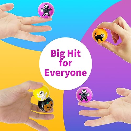 24 Pack Halloween Mini Fidget Spinner Balls – Non-Candy Trick or Treat Bag Fillers, 8 Patterns, 1.3 Inch, for Kids & Adults by CHHOEAV