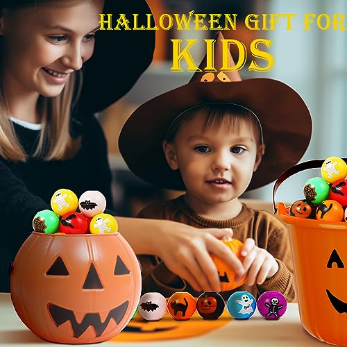 24 Pack Halloween Mini Fidget Spinner Balls – Non-Candy Trick or Treat Bag Fillers, 8 Patterns, 1.3 Inch, for Kids & Adults by CHHOEAV
