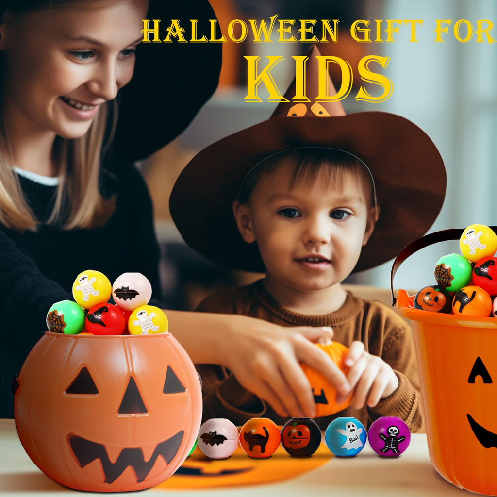 24 Pack Halloween Mini Fidget Spinner Balls – Non-Candy Trick or Treat Bag Fillers, 8 Patterns, 1.3 Inch, for Kids & Adults by CHHOEAV