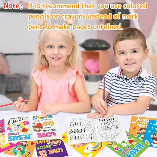 24-Pack Jesus Loves You Coloring Books – Religious Bible DIY Pages for Sunday School Kids
