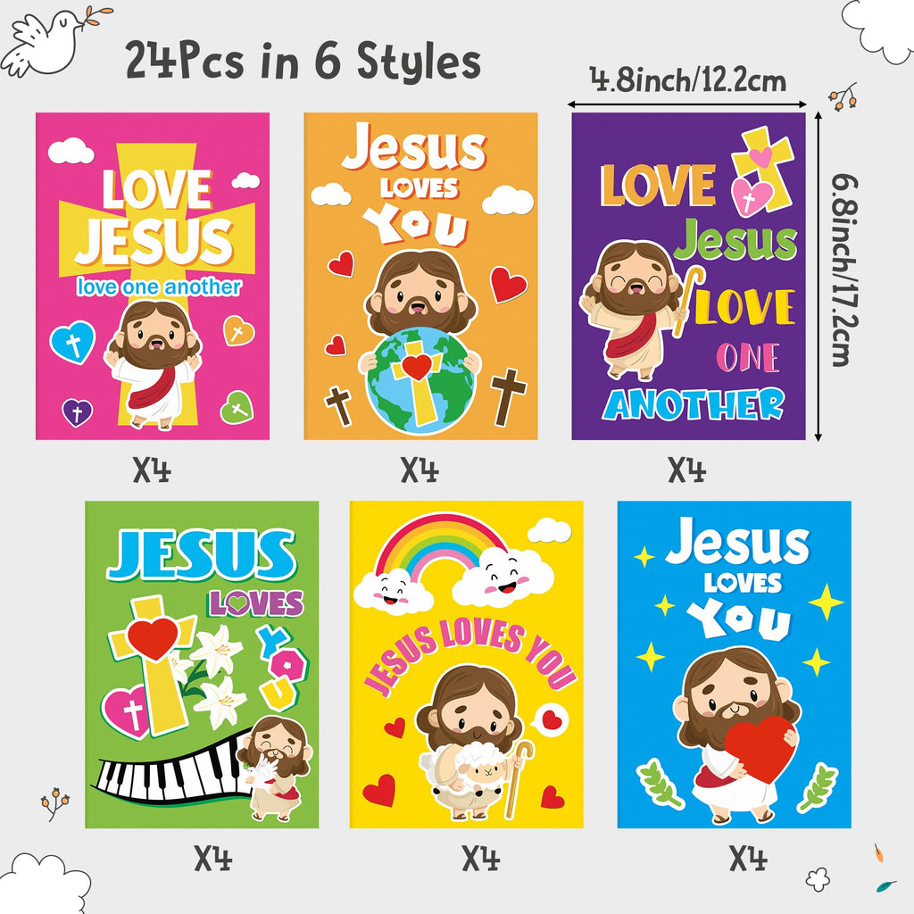 24-Pack Jesus Loves You Coloring Books – Religious Bible DIY Pages for Sunday School Kids