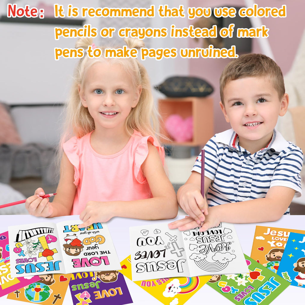 24-Pack Jesus Loves You Coloring Books – Religious Bible DIY Pages for Sunday School Kids