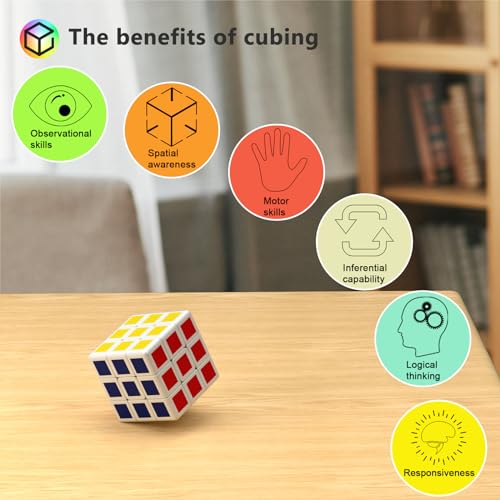 24 Pack Mini 3x3 Cube Puzzle Party Favors for Kids – 1.18in Magic Cubes by Vdealen