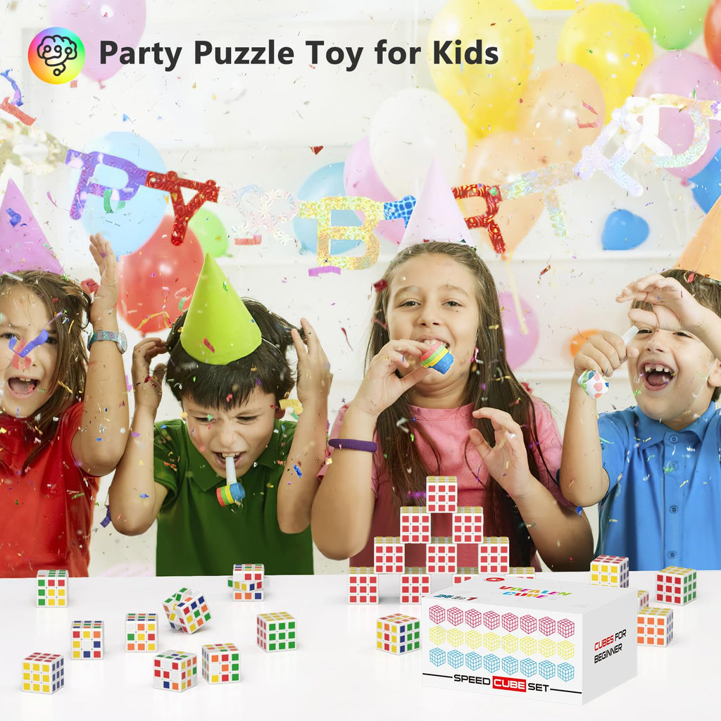 24 Pack Mini 3x3 Cube Puzzle Party Favors for Kids – 1.18in Magic Cubes by Vdealen