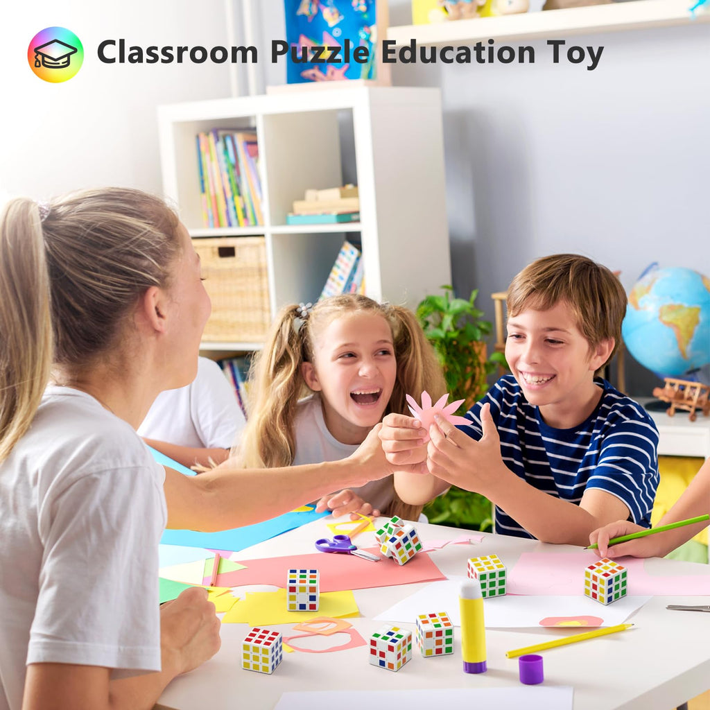 24 Pack Mini 3x3 Cube Puzzle Party Favors for Kids – 1.18in Magic Cubes by Vdealen