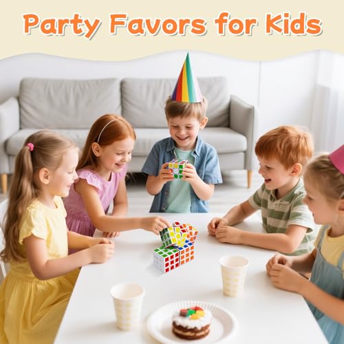 24 Pack Mini 3x3 Puzzle Cubes - Liorbit 1.18" Party Favors, Classroom Rewards, Stress Relief Toy
