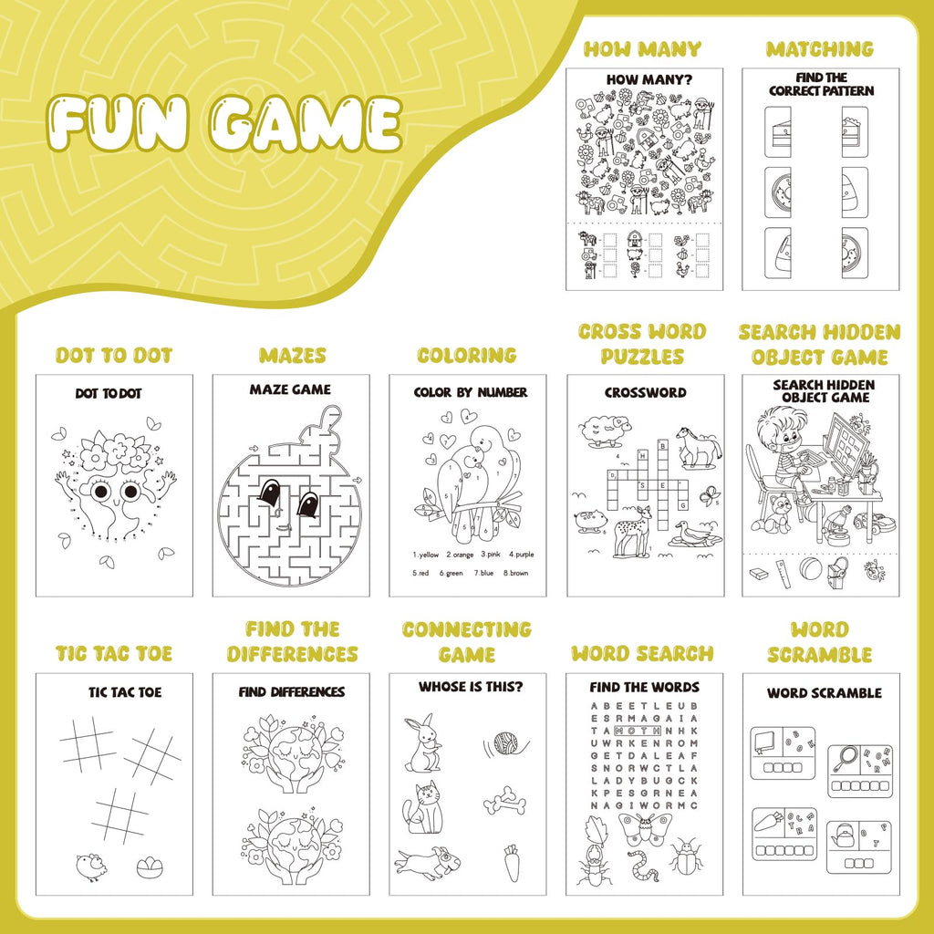 24-Pack Mini Activity Books for Kids Ages 4-12 – Bulk Party Favors with Mazes, Coloring, Puzzles