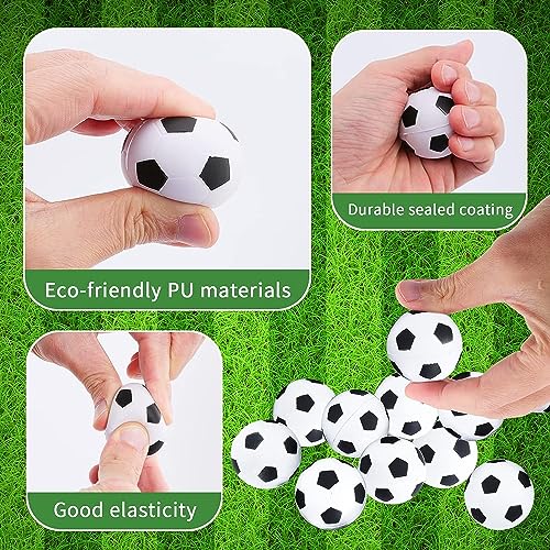 24 Pack Mini Foam Soccer Ball Cupcake Toppers – Stress Balls for Party Favors & School Rewards