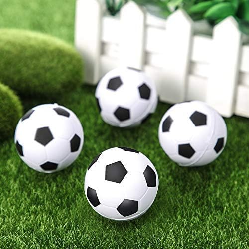 24 Pack Mini Foam Soccer Ball Cupcake Toppers – Stress Balls for Party Favors & School Rewards