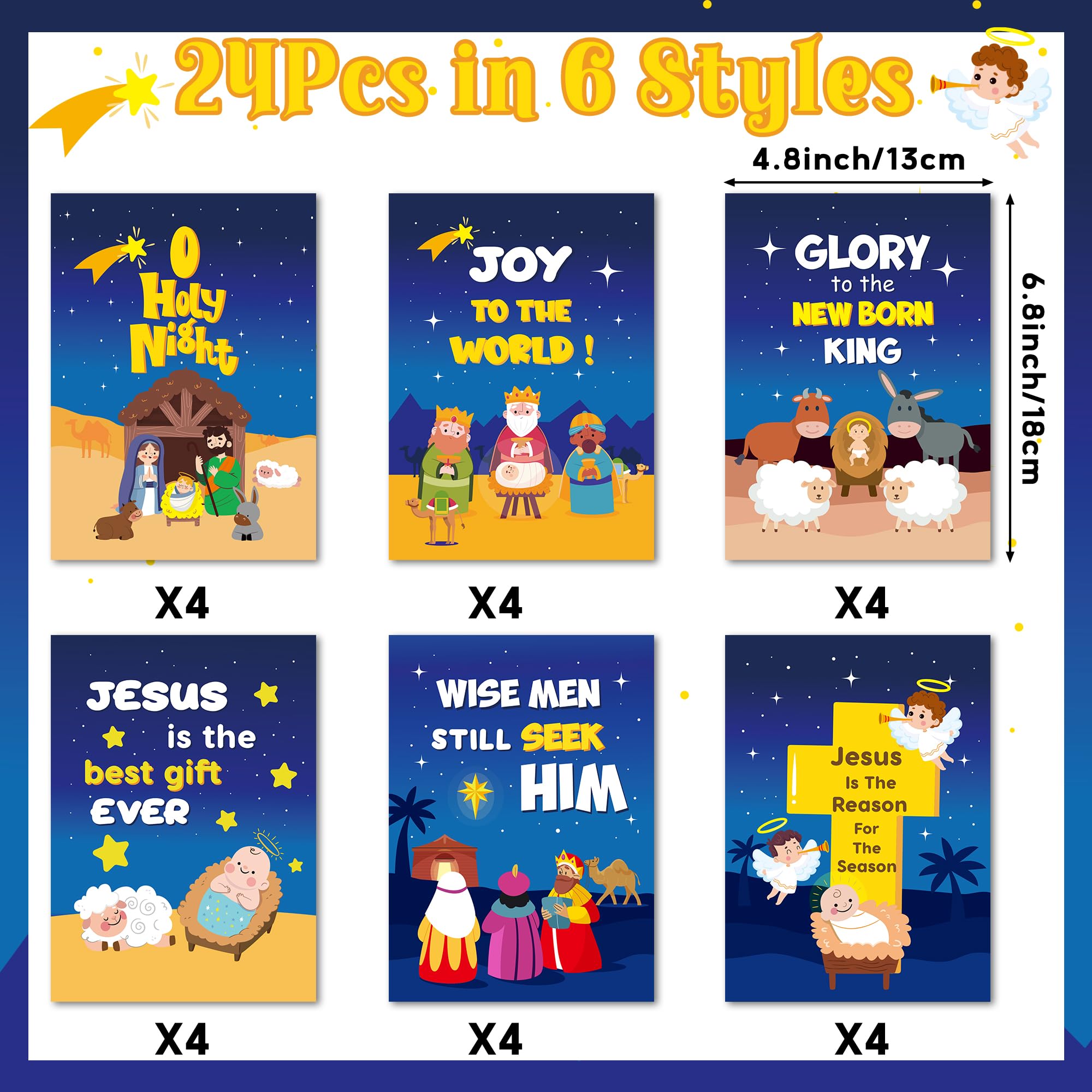 24-Pack Nativity Christmas Coloring Books for Kids - Bulk DIY Christian Activity