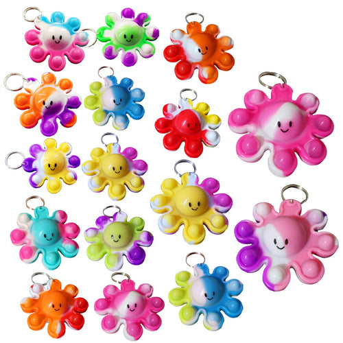 24-Pack Octopus Pop Fidget Keychains – Bulk Sensory Toys for Kids, Teens, Party Favors & Classroom Gifts by HOZKEAP