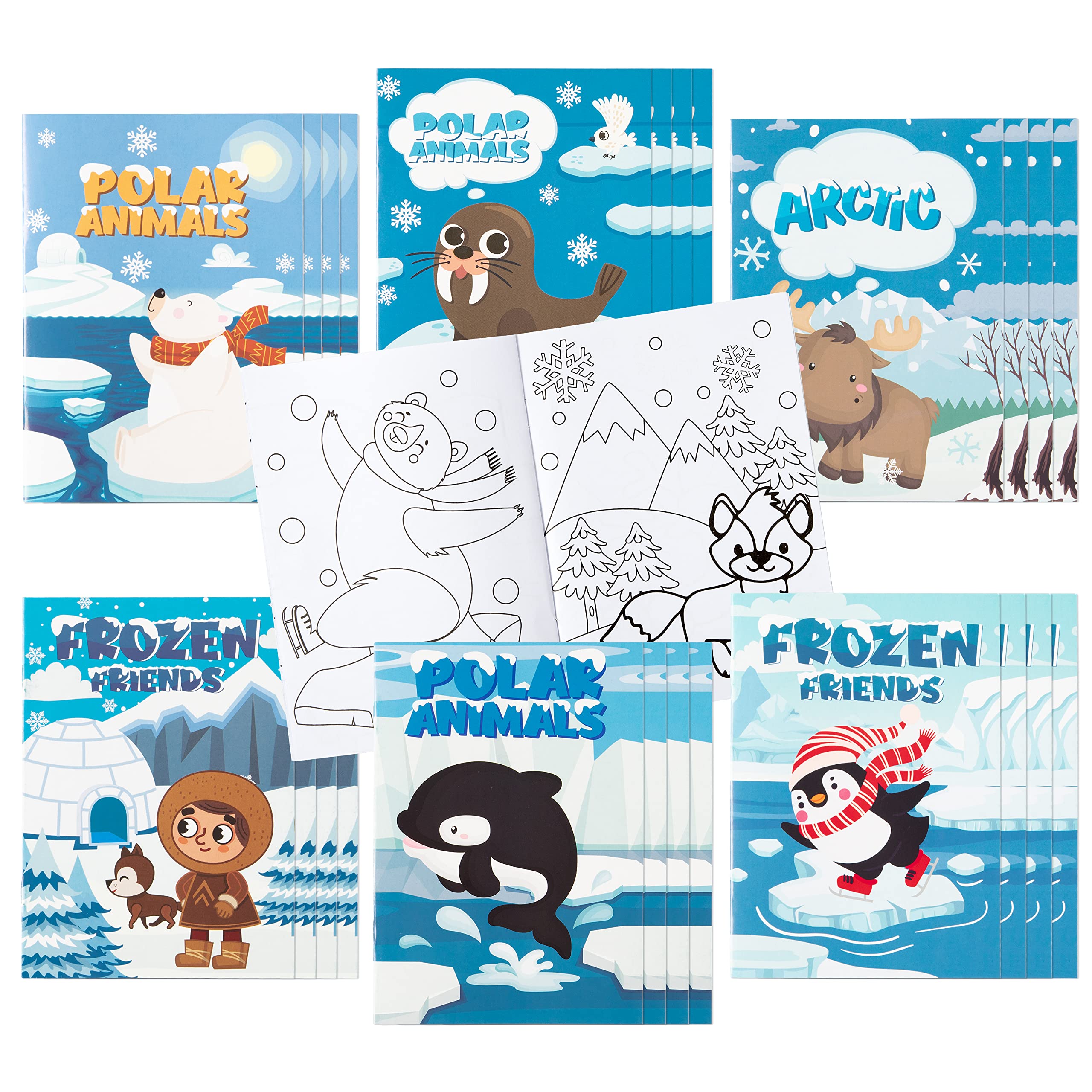24-Pack Polar Animals Coloring Books for Kids Ages 4-8 – Winter Arctic Theme DIY Activity Booklet