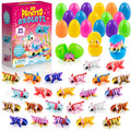 24 Pack Prefilled Easter Eggs with 3D Printed Axolotl Toys - Non-Candy Easter Basket Fillers