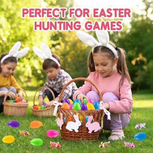 24 Pack Prefilled Easter Eggs with 3D Printed Axolotl Toys - Non-Candy Easter Basket Fillers