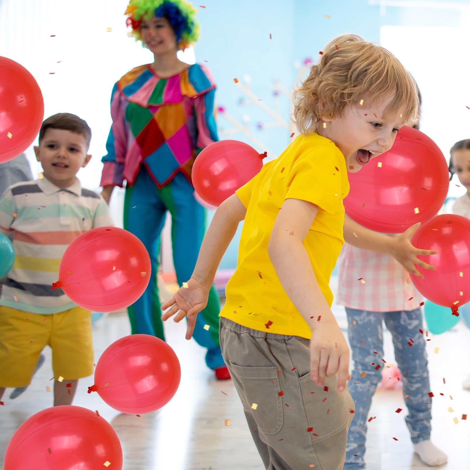 24-Pack Red Punch Balloons with Rubber Band Handle – Heavy Duty Latex for Birthday Party Favors