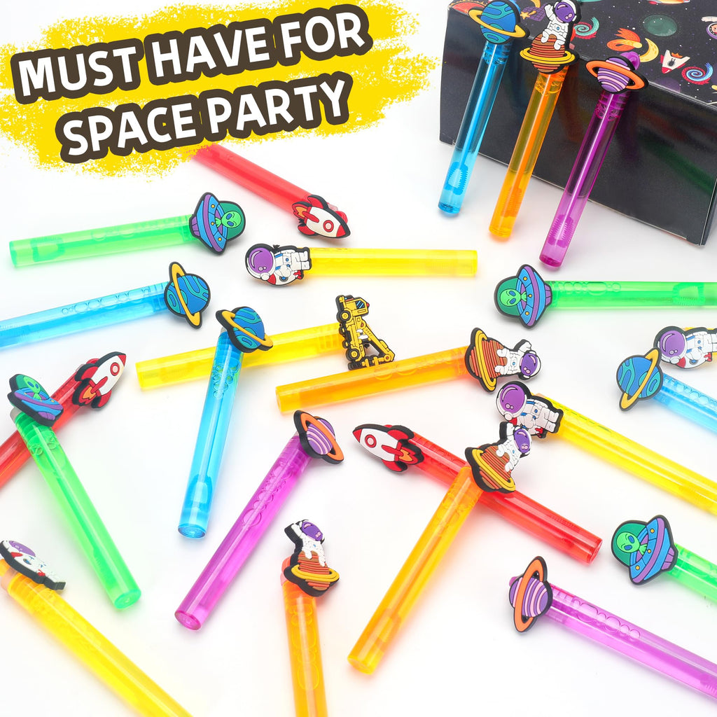 24-Pack Space Bubble Wands – Astronaut Party Favors, Goodie Bag Stuffers, Classroom Prizes