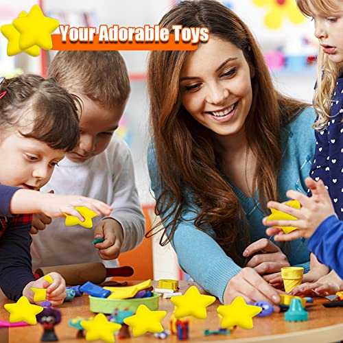 24 Pack Star Stress Balls – Yellow Mini Foam Squeeze Toys for Stress Relief, Party Favors, School Prizes & Hand Exercise