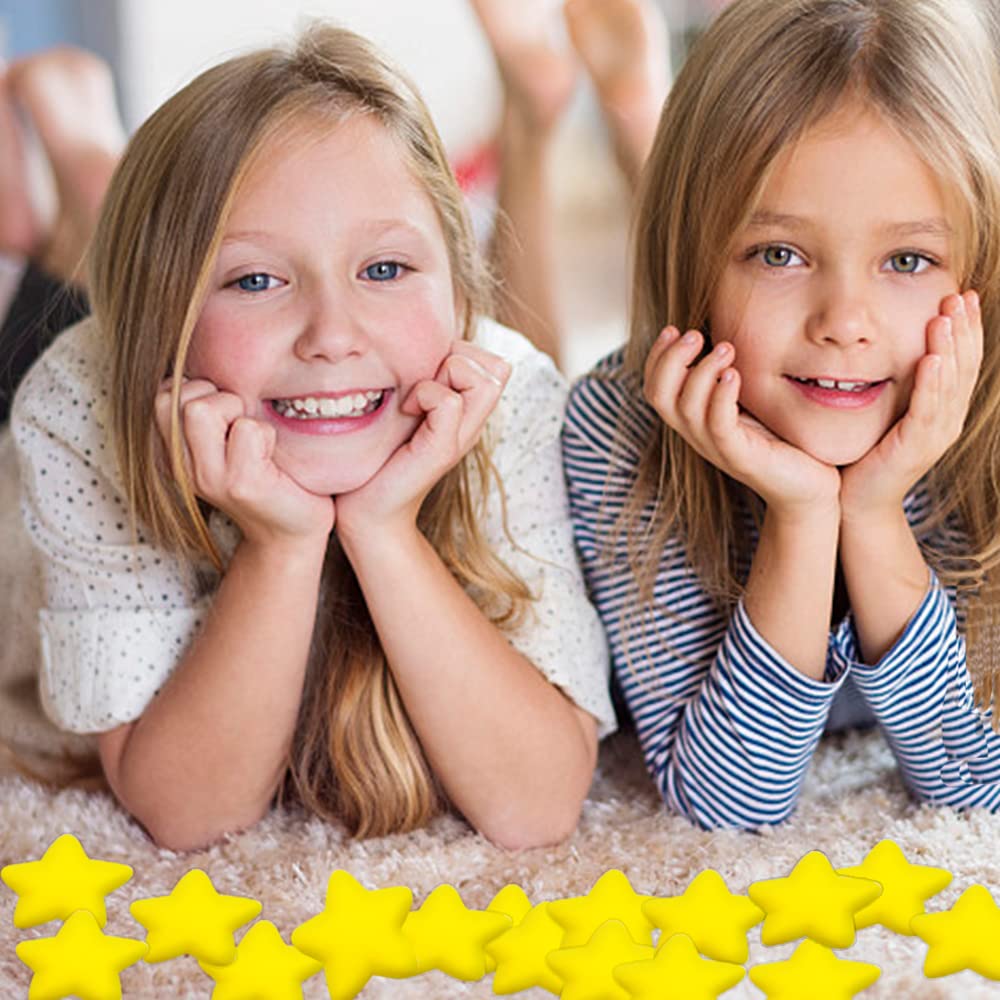 24 Pack Star Stress Balls – Yellow Mini Foam Squeeze Toys for Stress Relief, Party Favors, School Prizes & Hand Exercise