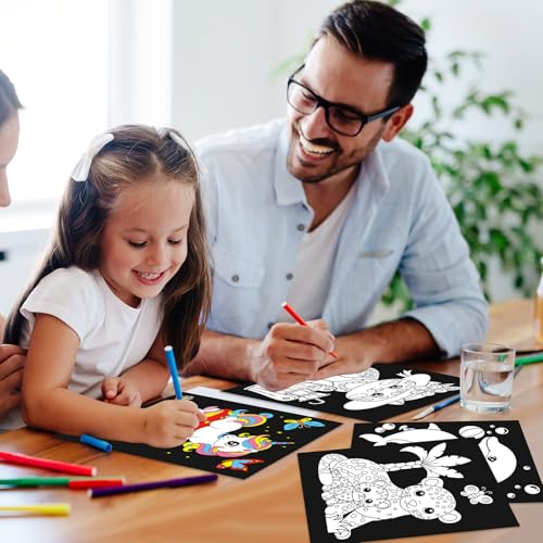 24-Pack Zhanmai Velvet Coloring Posters – Animal Themes, 8x10 Inches, Bulk Set for Kids' Crafts and Party Activities