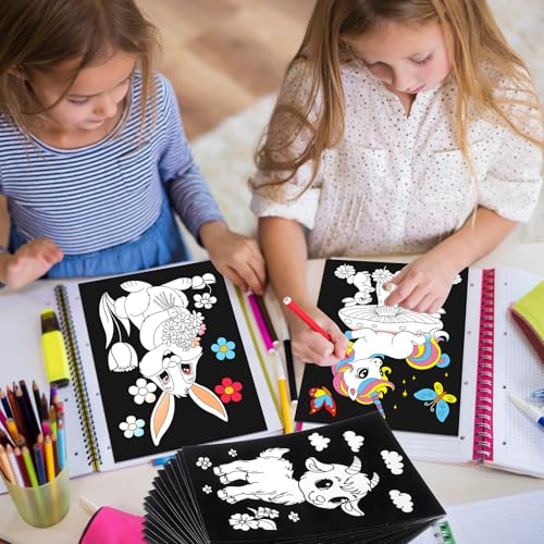 24-Pack Zhanmai Velvet Coloring Posters – Animal Themes, 8x10 Inches, Bulk Set for Kids' Crafts and Party Activities