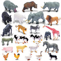 24-Piece Realistic Animal Figurines Set – Jungle & Farm Animals for Kids, Cake Toppers, Educational Toys