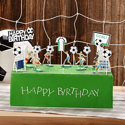 24-Piece Soccer Cake Topper Set with Happy Birthday and Ball Candles