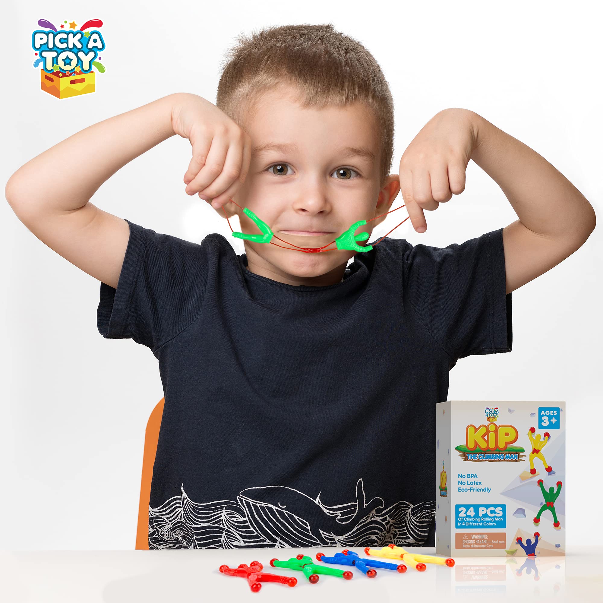 24-Piece Sticky Men Wall Climbers Set – Bendy Tumbling Toys for Kids Ages 4-12 (Assorted Colors)
