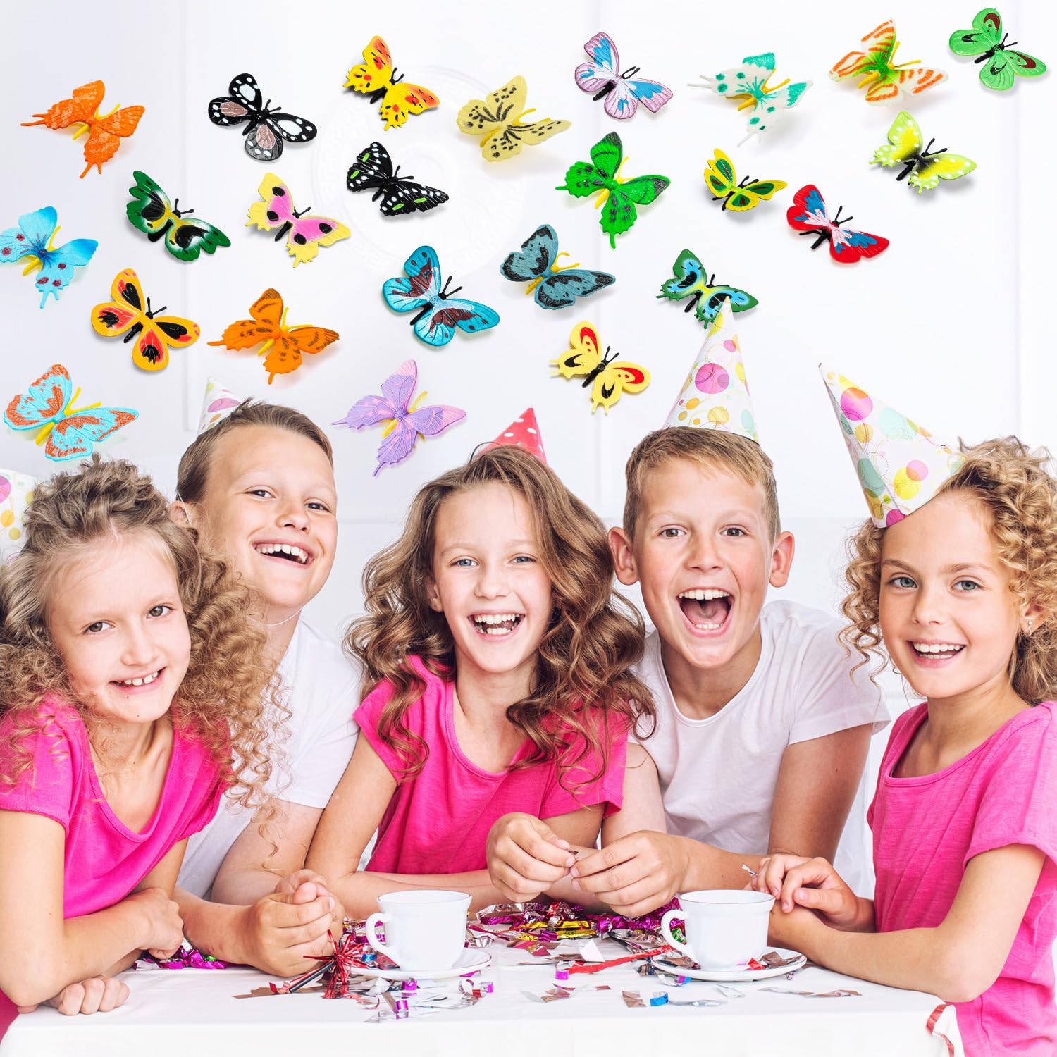 24 Plastic Butterfly Action Figures Set – 24 Unique Styles, Lifelike PVC Toys for Education, Decor & Parties by KVCSYAW