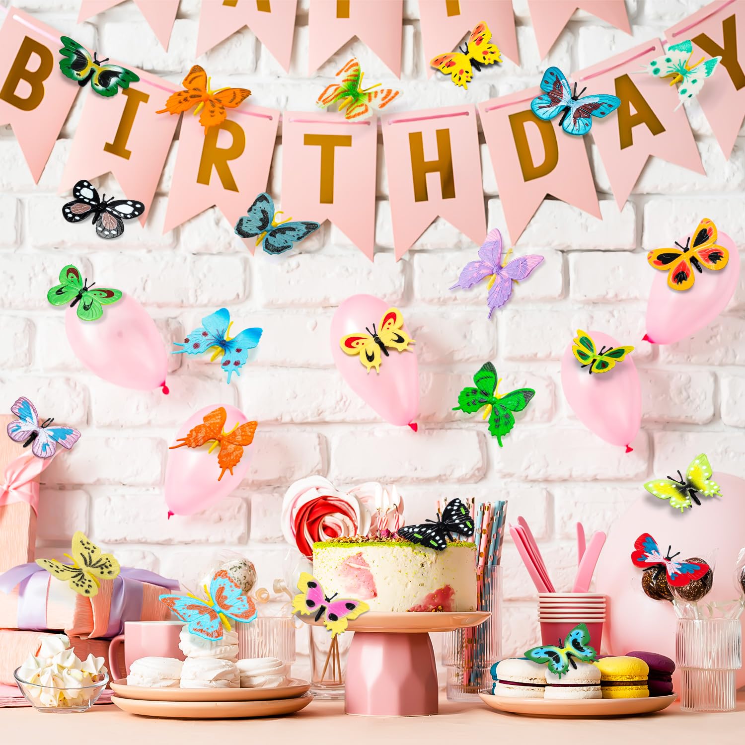 24 Plastic Butterfly Action Figures Set – 24 Unique Styles, Lifelike PVC Toys for Education, Decor & Parties by KVCSYAW