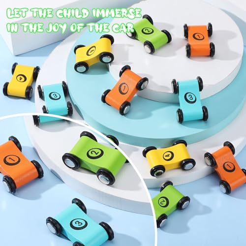 24 Wooden Cars for Car Ramp – Replacement Toy Vehicles Set by XLSXEXCL