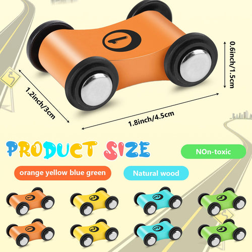 24 Wooden Cars for Car Ramp – Replacement Toy Vehicles Set by XLSXEXCL