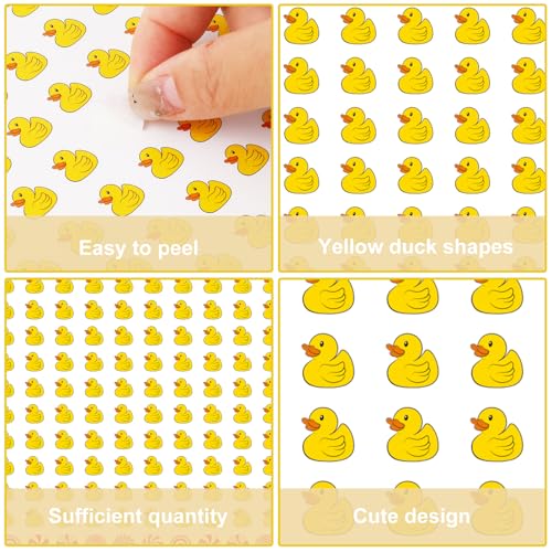 2400 Mini Rubber Duck Stickers – Yellow Duckling Paper Decals, Self-Adhesive, 0.5 Inch