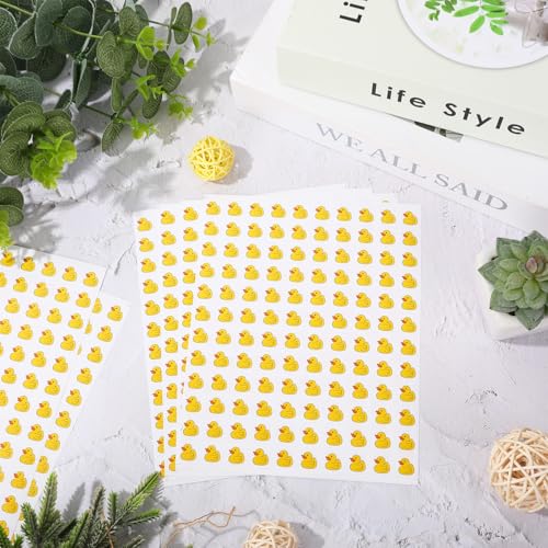 2400 Mini Rubber Duck Stickers – Yellow Duckling Paper Decals, Self-Adhesive, 0.5 Inch